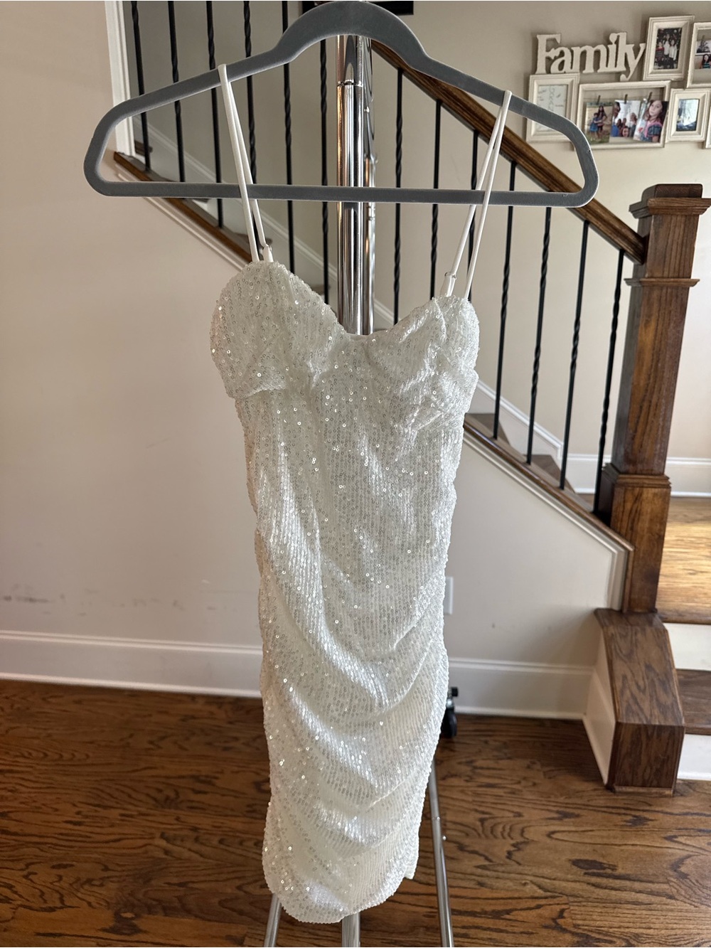 Hello Molly White Sequin Mini Dress